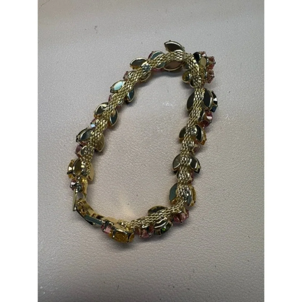Floral Vine Bloom‎ Bracelet - CZ Garden of Light, Colorful Crystal Blossoms new
